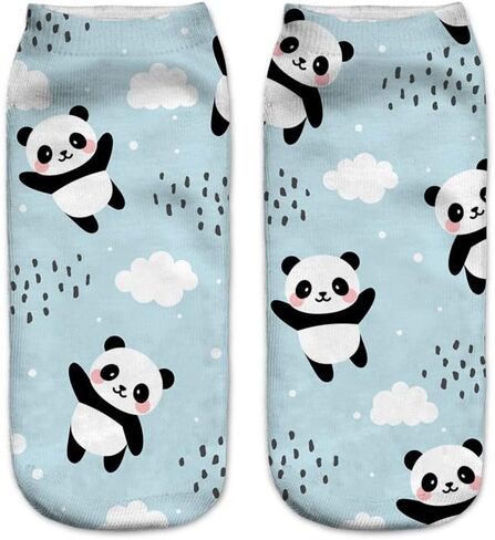 6 Pack Women Girls Novelty Ankle Socks 3D Print Funny Crazy Cute Sloth Galaxy Llama Low Cut No Show Socks Gift in Saudi Arabia