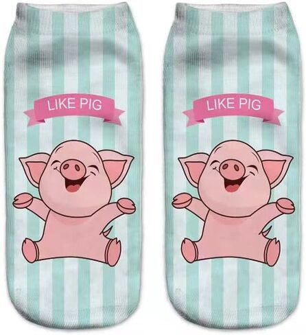 6 Pack Women Girls Novelty Ankle Socks 3D Print Funny Crazy Cute Sloth Galaxy Llama Low Cut No Show Socks Gift in Saudi Arabia