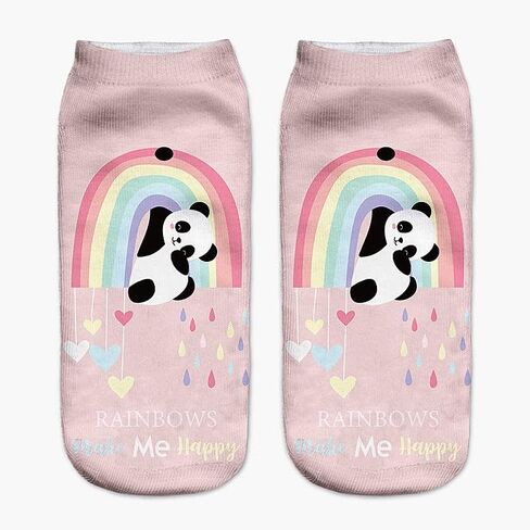 6 Pack Women Girls Novelty Ankle Socks 3D Print Funny Crazy Cute Sloth Galaxy Llama Low Cut No Show Socks Gift in Saudi Arabia