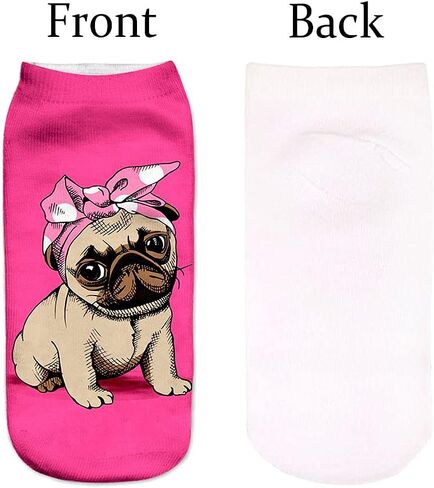 6 Pack Women Girls Novelty Ankle Socks 3D Print Funny Crazy Cute Sloth Galaxy Llama Low Cut No Show Socks Gift in Saudi Arabia