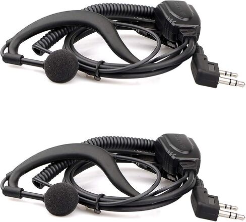 سماعة أذن Retevis Walkie Talkie مع ميكروفون 2 دبوس، أنبوب ملفوف، لـ RT22 RT68 RT21 H-777 RT22S H777S RT19 NR10، متوافقة مع راديو BAOFENG UV-5R pxton ثنائي الاتجاه، خطاف أذن ناعم سماعة أذن راديو ثنائية الاتجاه (عبوتان) in Saudi Arabia