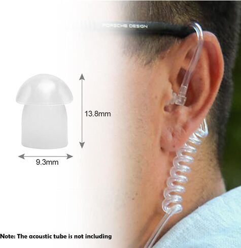 سماعات أذن بديلة من مطاط السيليكون لسماعات الأذن Baofeng Motorola Kenwood Yaesu Retevis Midland Cobra Walkie-Talkie Surveillance Acoustic Tube Earpiece Headphone (أبيض/أسود 10 عبوات) in Saudi Arabia