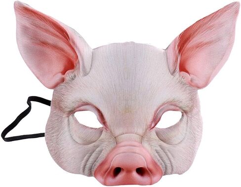 STOBOK Half Face Animal Mask Pig Mask for Party Festival Halloween Masquerade Fancy Ball Cosplay (Pink) in Saudi Arabia