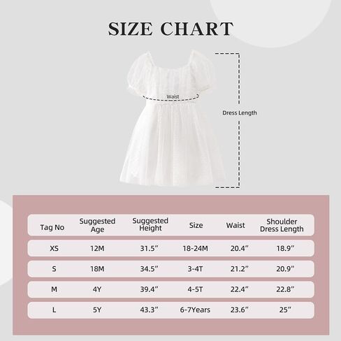 Toddler Flower Girls Dress Puff Sleeve Birthday Dresses Tulle Tutu Party Dress for Girls 18M-7Y in Saudi Arabia