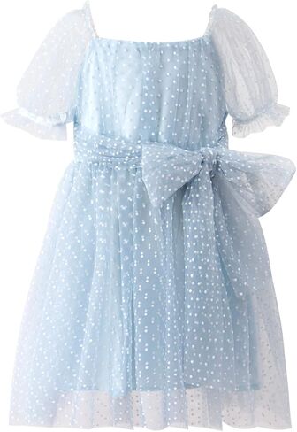 Toddler Flower Girls Dress Puff Sleeve Birthday Dresses Tulle Tutu Party Dress for Girls 18M-7Y in Saudi Arabia