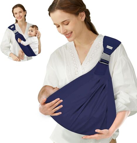 Adjustable Baby Carrier for Newborn, Lightweight Baby Carrier, One Shoulder Baby Carrier for Toddler Up to 45lbs (Grey) in Saudi Arabia