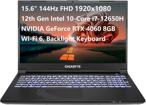 GIGABYTE G5 KF5 15.6" 144Hz FHD Gaming Laptop Computer, Intel 10-Core i7-12650H, GeForce RTX 4060 8GB, 16GB DDR5 RAM, 1TB PCIe SSD, WiFi 6, Bluetooth 5.2, Backlight Keyboard, Windows 11, Ti-change in Saudi Arabia
