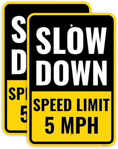 2PC 10 Mph Speed Limit Sign, 18 x 12 Inches - Aluminum - 10Mph Slow Down Safety Signs For Neighborhoods Street in Saudi Arabia