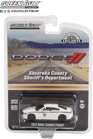 مقتنيات Greenlight 30335 2015 Dodge Charger Pursuit - قسم شرطة مقاطعة أبساروكا (حصريًا للهوايات) بمقياس 1:64 in Saudi Arabia