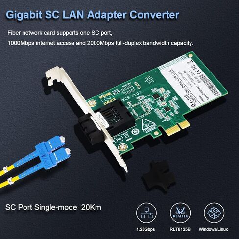 بطاقة الشبكة Gigabit Ethernet PCI Express PCI-E 10/100/1000Mbps SFP LAN محول، محول PCI Express LAN يدعم Windows Server/Windows، Linux in Saudi Arabia