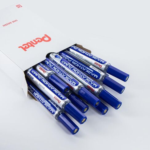 Pentel Markathon Pump Permanent Marker, Chisel Tip, Black Ink, 12 Pack (NLF60X-A) in Saudi Arabia