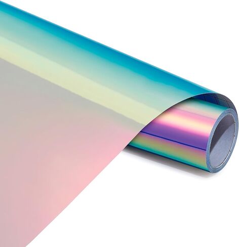 ANT 12" x 10ft Holographic Glossy Chrome Opal Yellow Craft Vinyl Premium Permanent Adhesive Vinyl for, Decal, Sticker, Fade-Proof, for Crafts, Cricut, Silhouette, Cameo in Kuwait