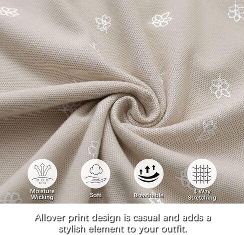 قميص بولو بيكيه مطبوع للرجال من VEBOON بأكمام قصيرة كاجوال بياقة مسامية وقميص بولو مناسب للأعمال in Kuwait