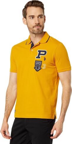 U.S. POLO ASSN. Slim Fit Multi Patch Pique Knit Shirt in Saudi Arabia