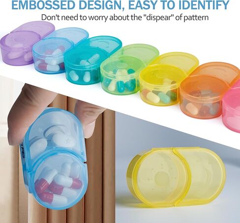 منظم حبوب الدواء الأسبوعي XL مرتين في اليوم، صندوق حبوب الدواء 7 أيام مع تصميم مفتوح كبير من جانب واحد لسهولة التعبئة، حافظة حبوب منع الحمل السوداء لحماية الخصوصية صباحًا ومساءً للفيتامينات/زيوت السمك/المكملات الغذائية in Kuwait