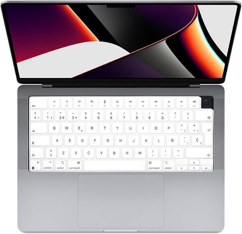 غطاء لوحة المفاتيح الإسبانية لجهاز MacBook Air 13.6 بوصة 15.3 بوصة A2941 A2681/Macbook Pro 14 بوصة 16 بوصة A2779 A2442 A2780 A2485، واقي لوحة المفاتيح (تخطيط الاتحاد الأوروبي، رمادي) in Saudi Arabia