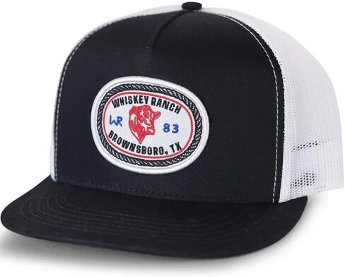 WHISKEY BENT HAT CO. '83 Stockyard Whisky Ranch قبعة Snapback قابلة للتعديل أسود/أبيض in Kuwait