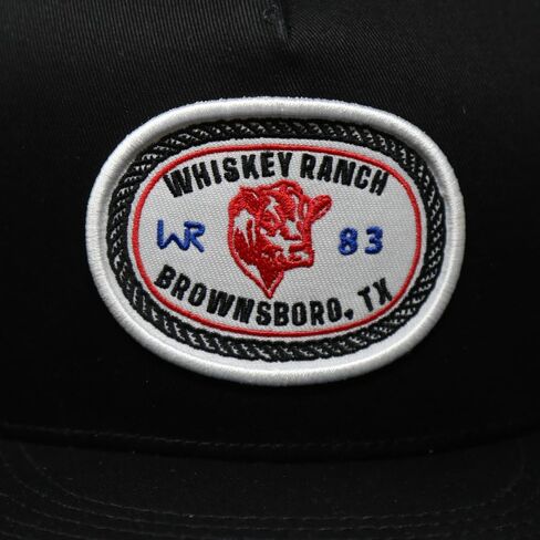 WHISKEY BENT HAT CO. '83 Stockyard Whisky Ranch قبعة Snapback قابلة للتعديل أسود/أبيض in Kuwait