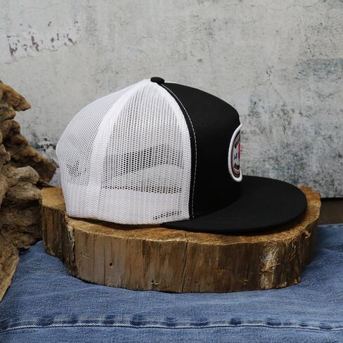 WHISKEY BENT HAT CO. '83 Stockyard Whisky Ranch قبعة Snapback قابلة للتعديل أسود/أبيض in Kuwait