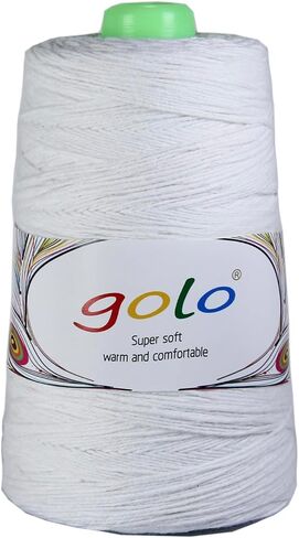 خيط غزل كروشيه من Golo خيط اعوجاج 6/4 قطن مخروطي غزل أبيض للحياكة اليدوية in Kuwait