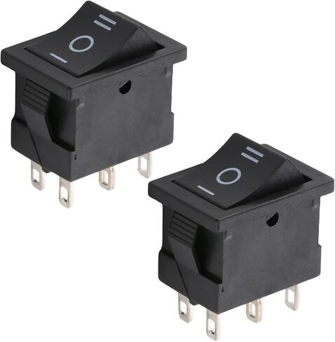Heyiarbeit 2pcs On/Off Boat Rocker Switch Toggle Switch Snap AC 250V/6A 125V/10A 2 Pin 2 Position for Boat Household Appliances Black KCD1-101 in Saudi Arabia