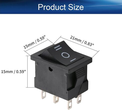Heyiarbeit 2pcs On/Off Boat Rocker Switch Toggle Switch Snap AC 250V/6A 125V/10A 2 Pin 2 Position for Boat Household Appliances Black KCD1-101 in Saudi Arabia