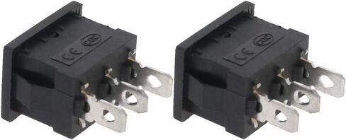 Heyiarbeit 2pcs On/Off Boat Rocker Switch Toggle Switch Snap AC 250V/6A 125V/10A 2 Pin 2 Position for Boat Household Appliances Black KCD1-101 in Saudi Arabia