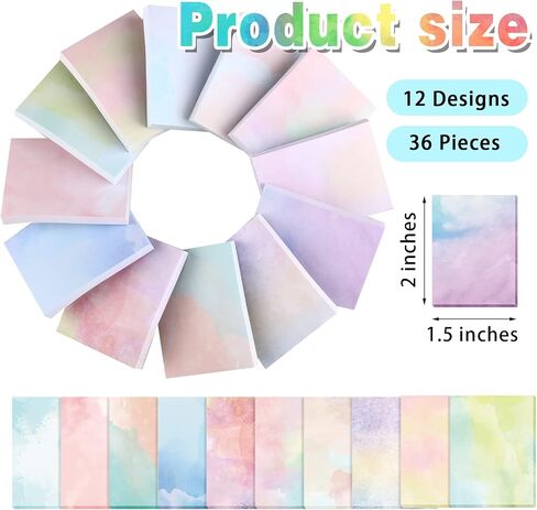 2160 Pieces 36 Pack Marble Sticky Note Pads 1.5 x 2 Inches Marble Self Stick Notes Self Adhesive Memo Pads for Reminders Studying Office School Home (Marble Style) in Saudi Arabia