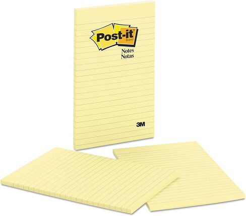ملاحظات Post-it 663YW، مسطرة، 50 ش/وسادة، 5 بوصة × 8 بوصة، 2/PK، أصفر in Saudi Arabia