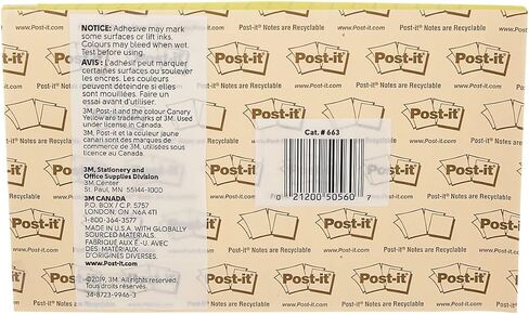 ملاحظات Post-it 663YW، مسطرة، 50 ش/وسادة، 5 بوصة × 8 بوصة، 2/PK، أصفر in Saudi Arabia