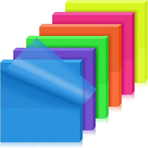 Transparent Sticky Notes, 3" x 3" Clear Sticky Notes Waterproof Self-Adhesive Translucent Sticky Notes pad for Books Annotation and Tracing, See Through Sticky Notes 500PCS (3x3x3, 500, Count) in Saudi Arabia