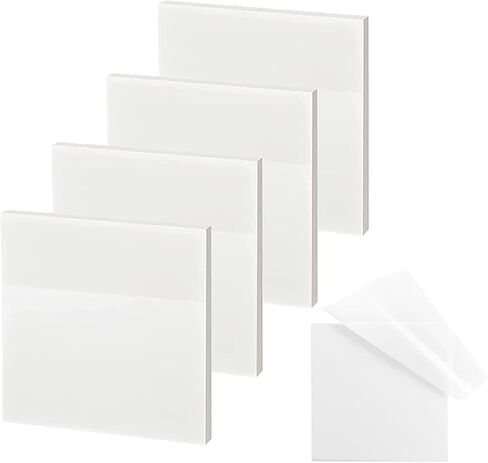 Transparent Sticky Notes, 3" x 3" Clear Sticky Notes Waterproof Self-Adhesive Translucent Sticky Notes pad for Books Annotation and Tracing, See Through Sticky Notes 500PCS (3x3x3, 500, Count) in Saudi Arabia