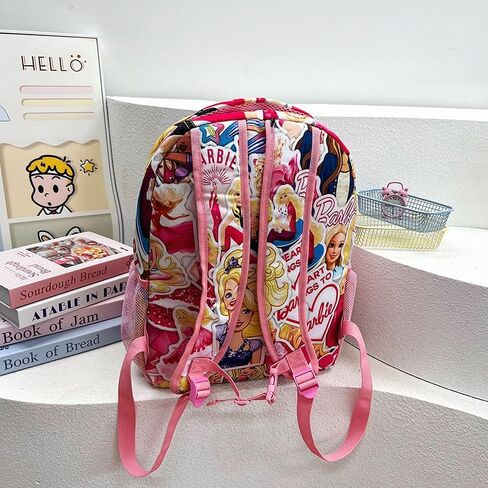Girls Backpack 3 Pieces Set for School - Kids Multicolor Rucksack Bundle with School Bag, Pencil Case and Lunch Bag School Supplies,Pink, 16 inch in Saudi Arabia