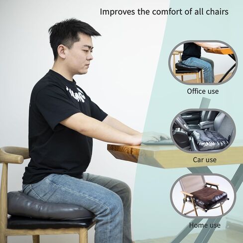 Seat Cushion Office Chair Cushion Car Seat Cushion Large Size Anti-Slip Thickened Seat Cushion Black in Saudi Arabia