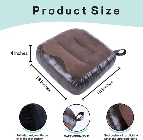 Seat Cushion Office Chair Cushion Car Seat Cushion Large Size Anti-Slip Thickened Seat Cushion Black in Saudi Arabia