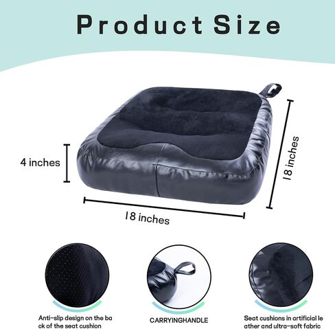 Seat Cushion Office Chair Cushion Car Seat Cushion Large Size Anti-Slip Thickened Seat Cushion Black in Saudi Arabia