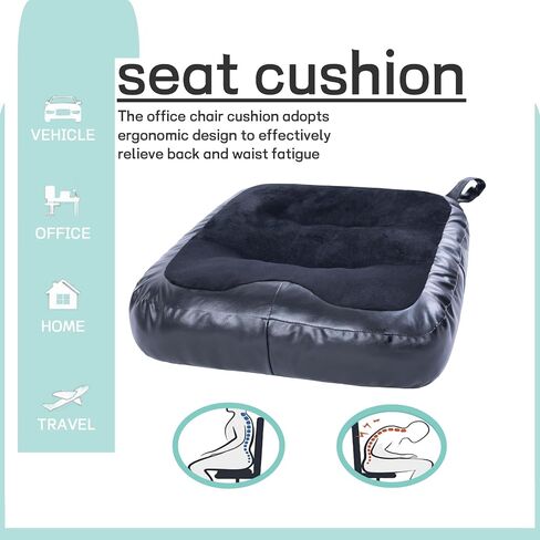 Seat Cushion Office Chair Cushion Car Seat Cushion Large Size Anti-Slip Thickened Seat Cushion Black in Saudi Arabia