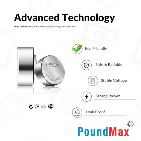 بطاريات AG6 LR920/371 بطارية خلية زر قلوية 1.5 فولت - عدد 10 in Kuwait