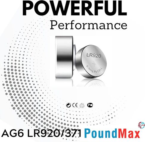 بطاريات AG6 LR920/371 بطارية خلية زر قلوية 1.5 فولت - عدد 10 in Kuwait