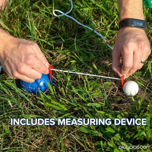 Play Platoon Bocce Ball Set 84mm/90mm/100mm with 8 Premium Bocce Balls, Pallino, Carry Bag & Measuring Rope - Choose Between Classic Resin and Soft Sets in Saudi Arabia
