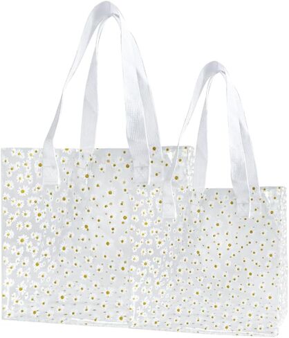 Daisy Flower PVC Tote Bag, Small Clear PVC Handbag for Beach Vacation Shopping, Waterproof Purse Bag in Saudi Arabia