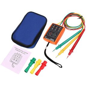 Rehomy 3 Phase Sequence Rotation Tester Detector Meter Phase Indicator with LED and Buzzer Phase sequencer 60V~ 600V AC 3 Phase