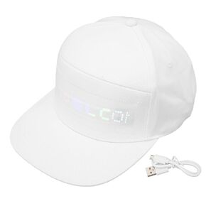 Yoidesu Programmable LED withApp Control, Editable Colorful Hat for Outdoor Concerts, Carnivals (White)