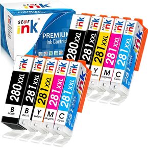 281XXL 280XXL Compatible Replacement for Canon 280 281 Ink Cartridges for Canon TR8620a TR8620 TR8520 TR7520 TR8600 TS6120 TS6220 TS6320 TR8500 Printer, 10-Pack(2PGBK/2BK/2C/2M/2Y)