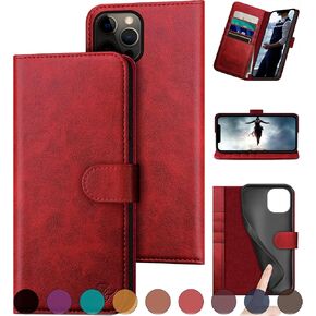 for iPhone 12 Pro Max 6.7" Genuine Leather Wallet case【RFID Blocking】【4 Credit Card Holder】【Real Leather】 Flip Folio Book Phone case Protective Cover Women Men for Apple 12ProMax case Black in Kuwait