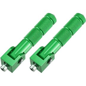 Motoforti 1 Pair Universal Motorcycle Scooters Motorbike Folding Foot Rest Rear Pedal Green