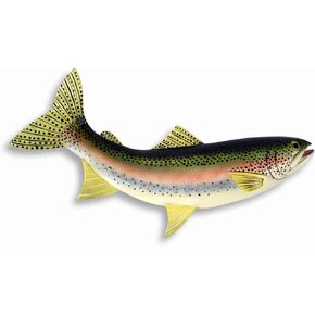 LX Hand Painted Rainbow Trout Replica Wall Mount Game Fish Decor Room Ornament Plaque 18"