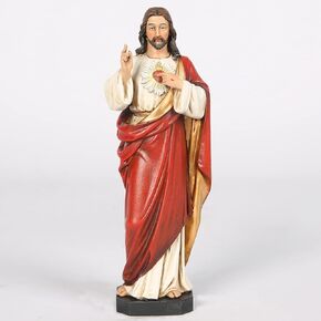 BC Catholic Sacred Heart of Jesus Statue, Catholic Fiigurine, Religious Gifts, 6" H, Handmade by Buildclassic