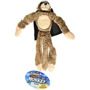 Playmaker Toys Flingshot Slingshot Flying Screaming Monkey, Brown