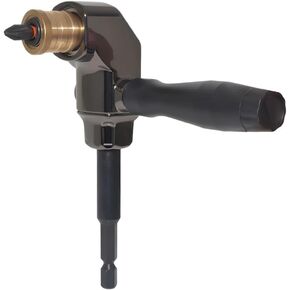 90 Degree Right Angle Drill Adapter with 1/4" Hex Shank, Quick Change Screwdriver Drill Attachment with Detachable ABS Handle, Impact Screwdriver Drill Corner Extension for Impact Driver